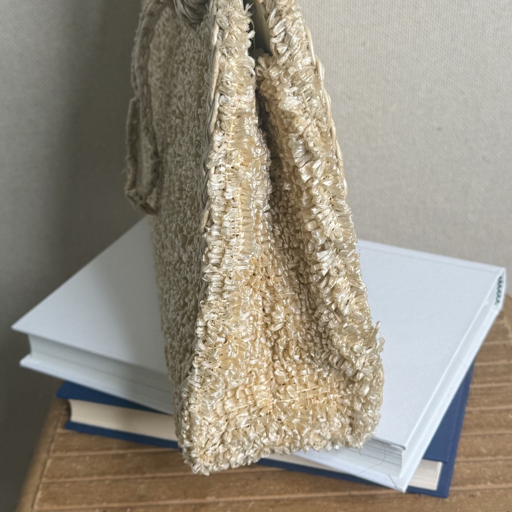 Vtg 1950s Straw Purse W/ shells, flowers & Fruit Summer Handbag Made In Japan - Picture 8 of 9